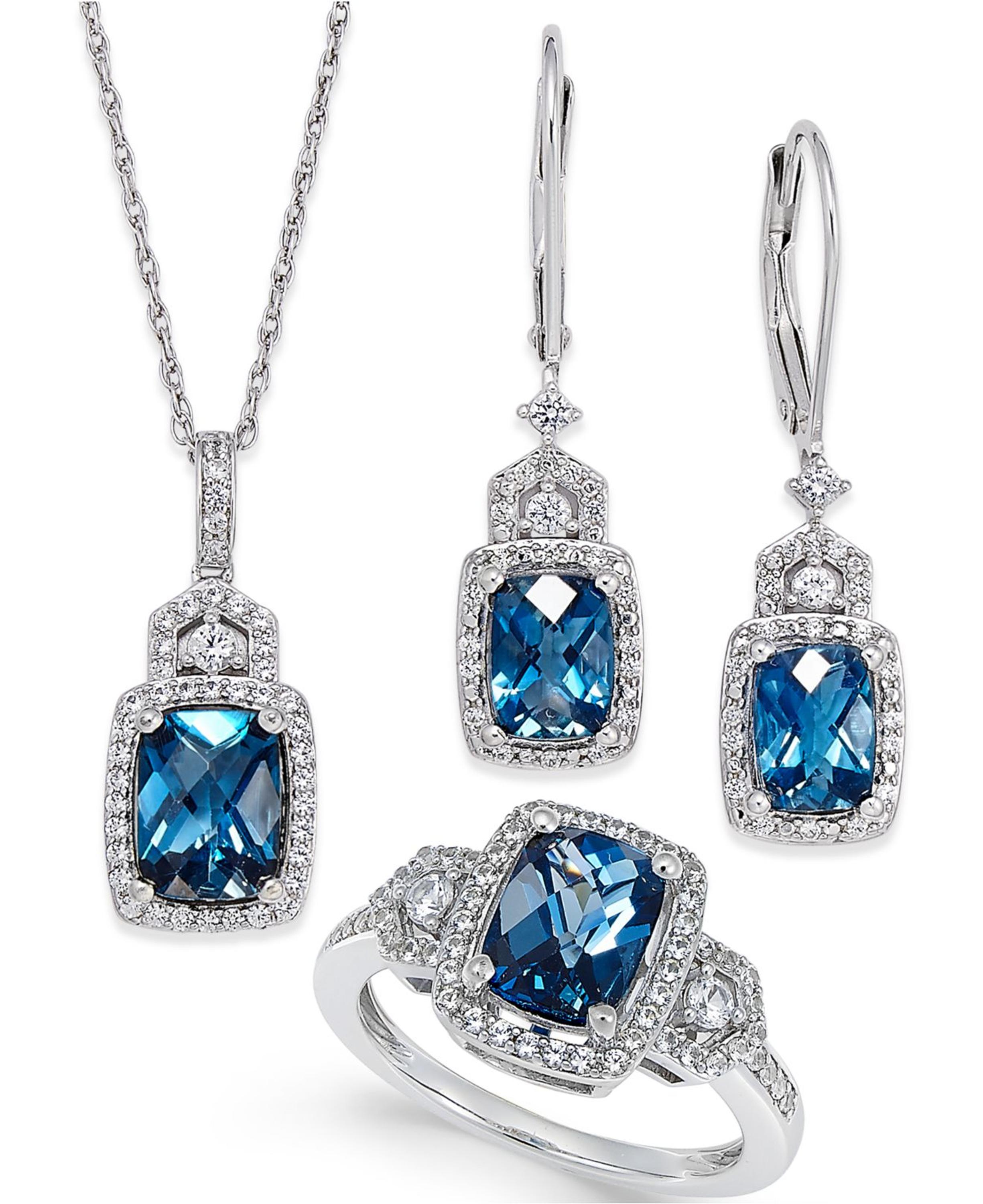 elegant gold jewelry diamond accent light blue wedding jewelry